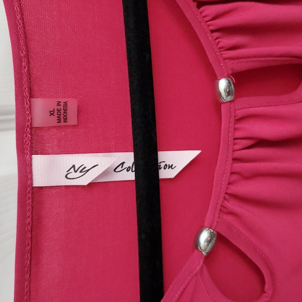 Keyhole blouse, pink/raspberry - Picture 3 of 4